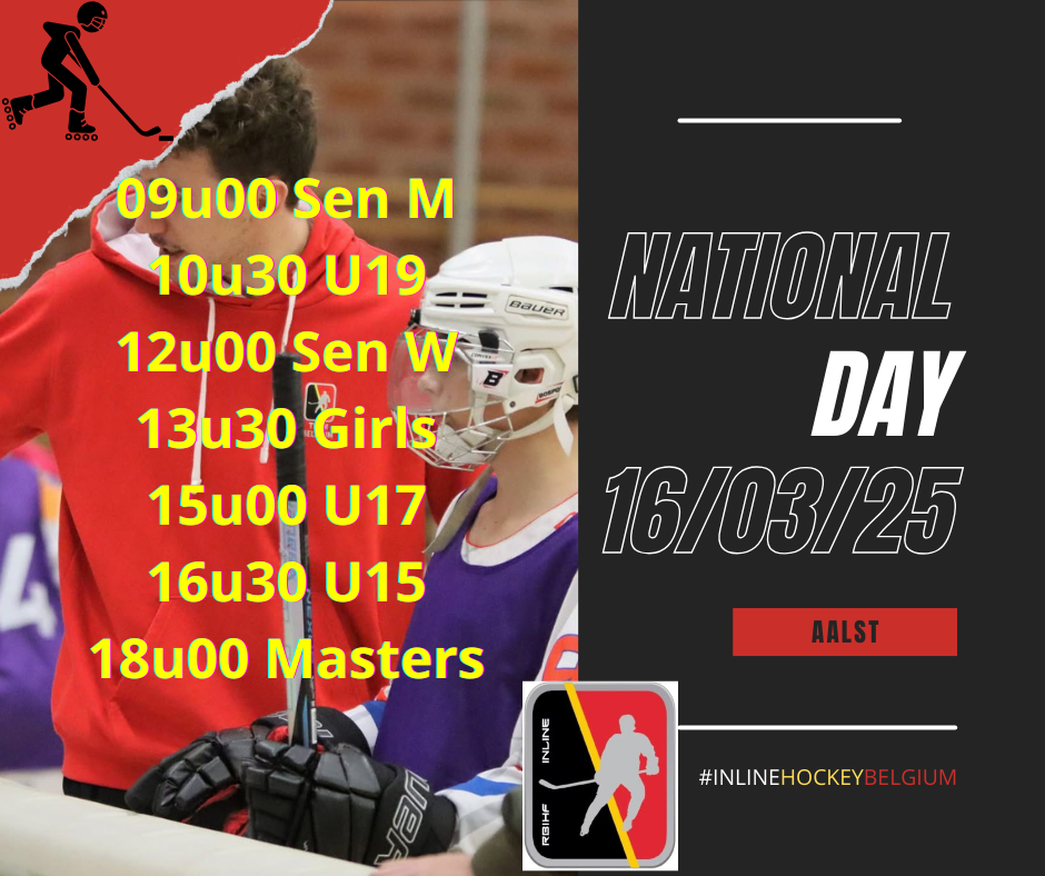 16/3 AALST
09u00 Sen M
10u30 U19
12u00 Sen W
13u30 Girls
15u00 U17
16u30 U15
18u00 Masters
